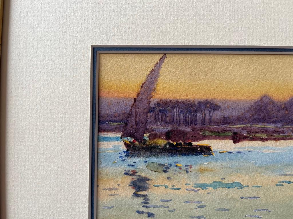 Frank Richards, école de Newlyn, aquarelle anglaise des pyramides de Giza, Égypte en vente 5