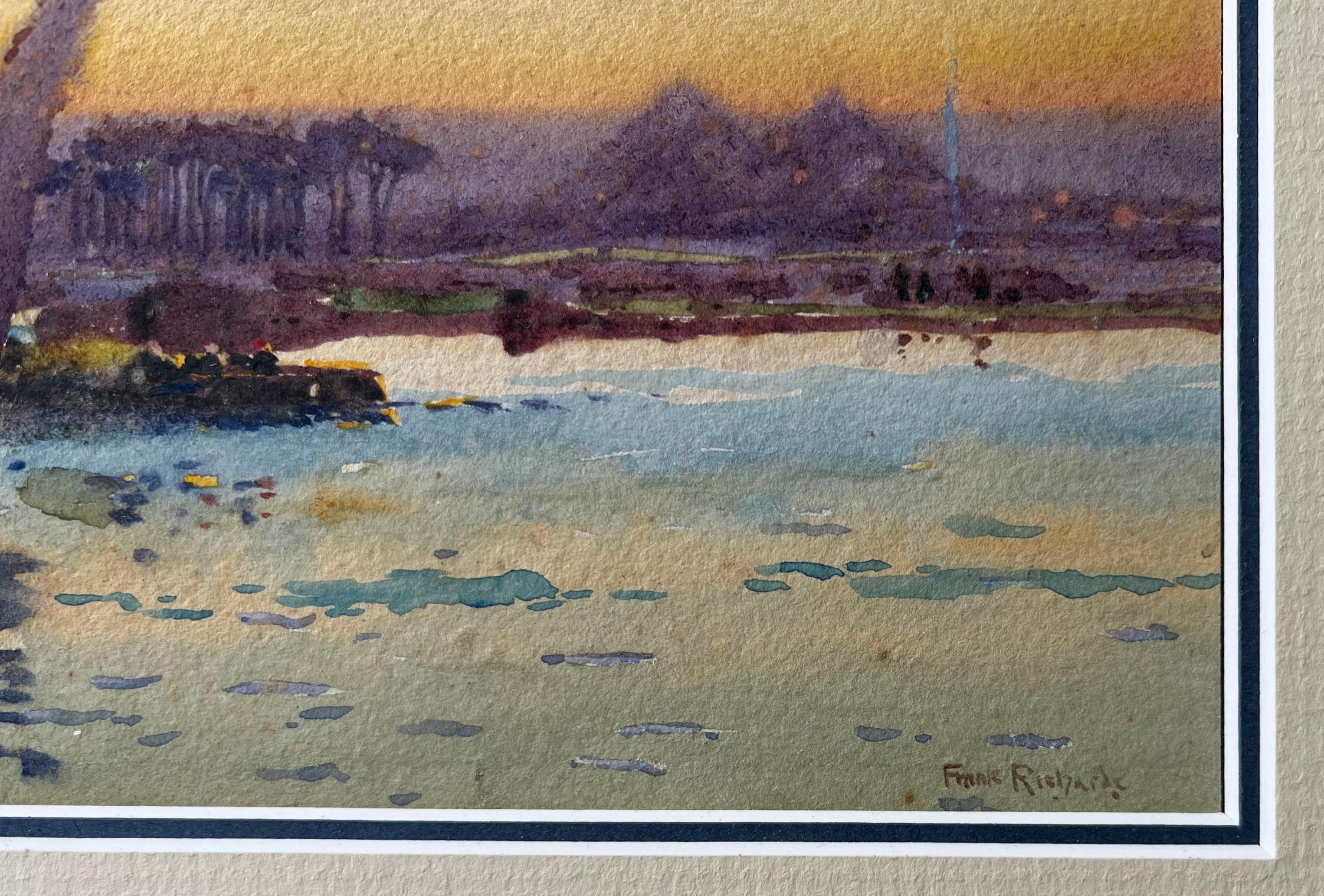 Frank Richards, école de Newlyn, aquarelle anglaise des pyramides de Giza, Égypte en vente 6