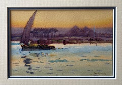 Frank Richards, Newlyn School, Acuarela inglesa de las pirámides de Giza, Egipto
