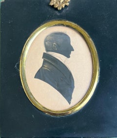 Ritratto di Silhouette Vittoriana della metà del XIX secolo
