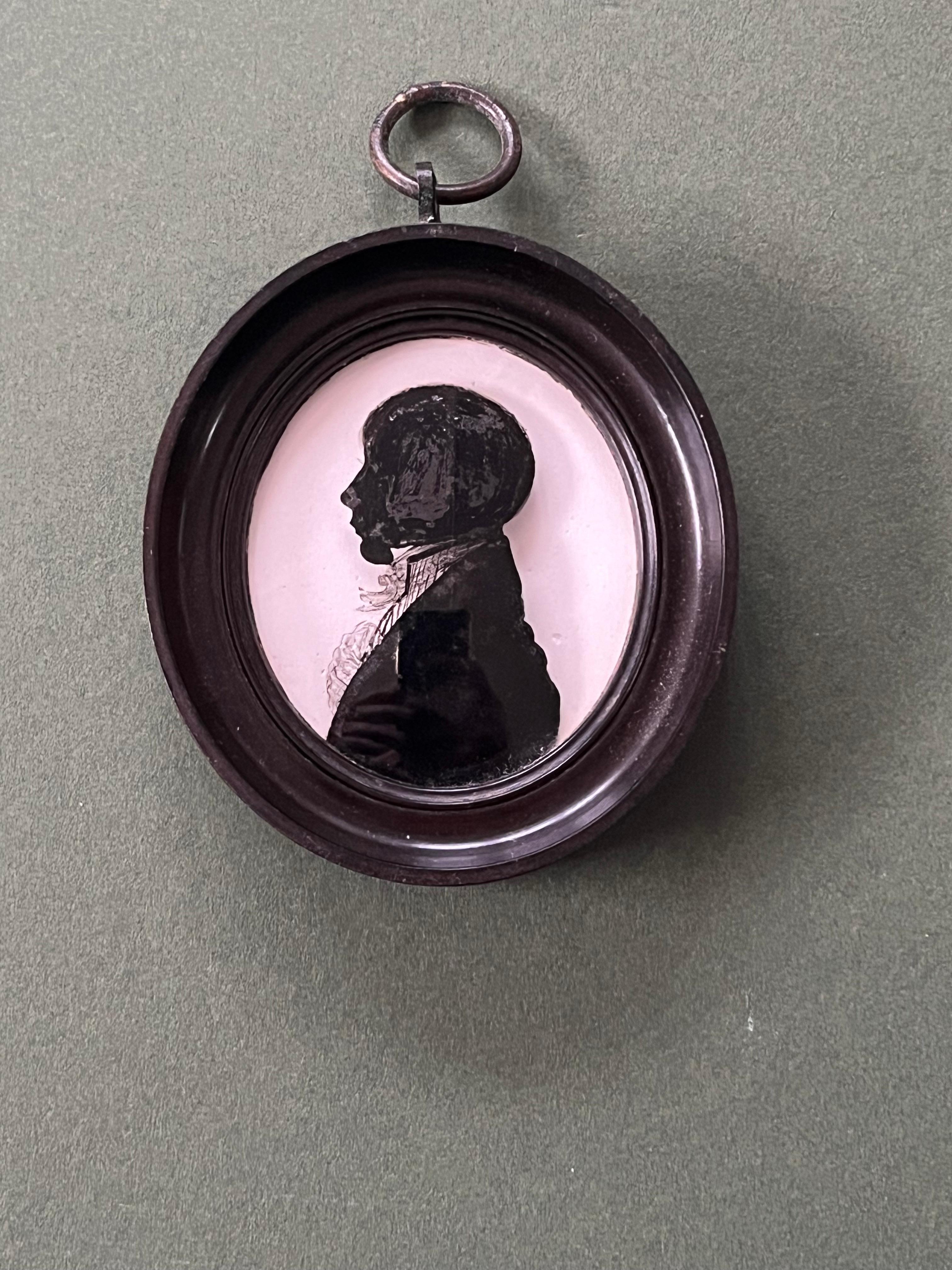 Début du 19e siècle Anglais Victorien portrait en silhouette - Painting de Hinton Gibbs