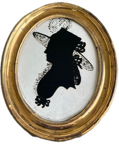 Portrait de silhouette victorienne anglaise du 19ème siècle