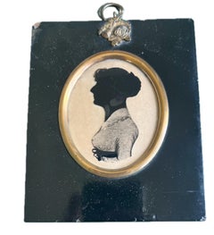 Retrato de silueta victoriana inglesa de principios del siglo XIX