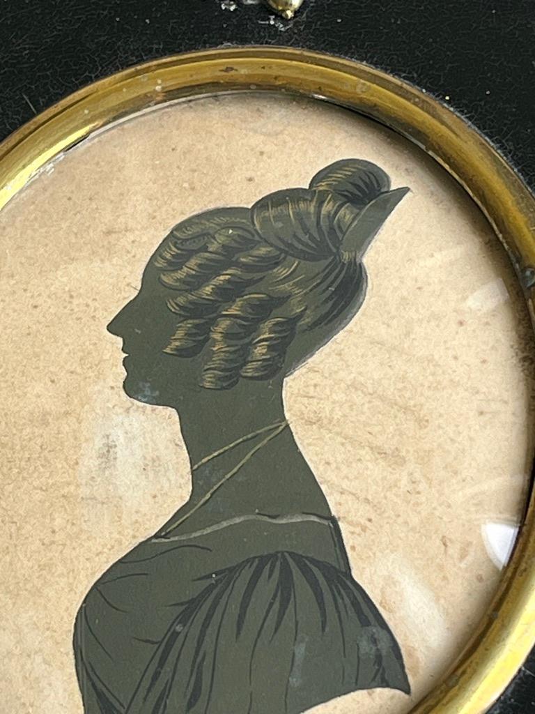 Peter Skeolan mid 19th Century English silhouette portrait of a lady For Sale 6