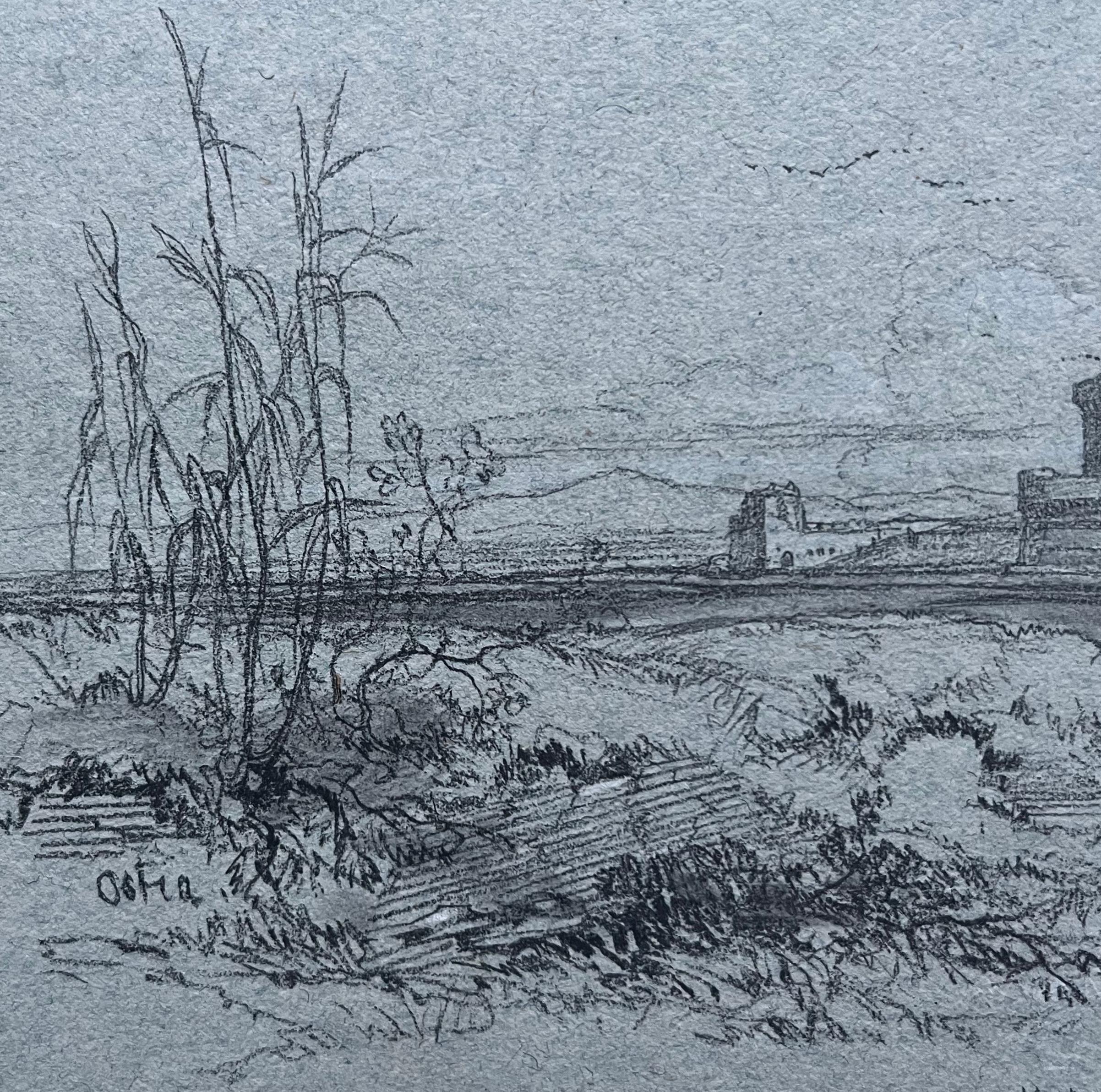 Edward Lear, Dibujo inglés antiguo, Ostia, cerca de Roma en venta 4