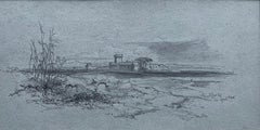 Edward Lear, frühe englische Zeichnung, Ostia in der Nähe von Rom