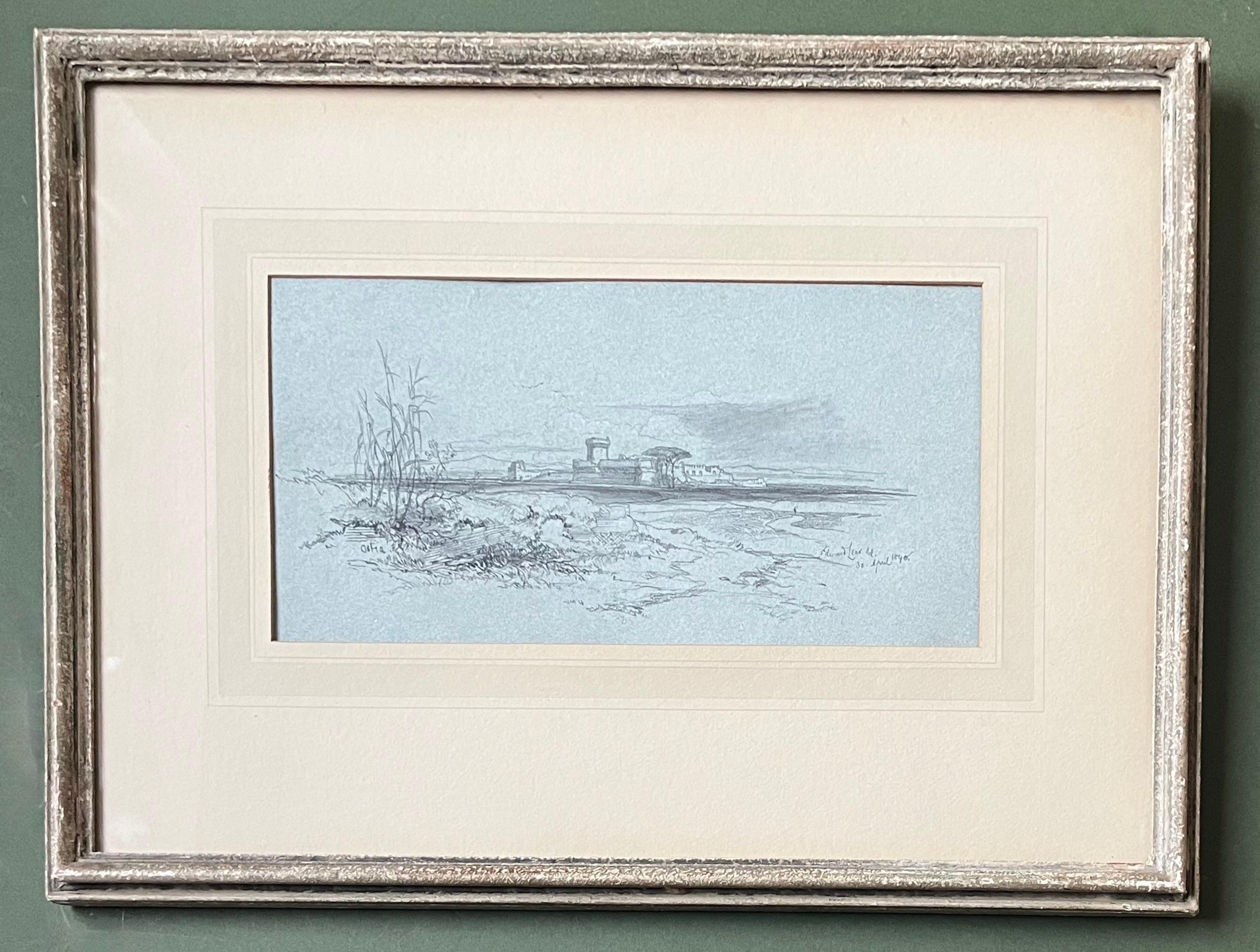 Edward Lear, Dibujo inglés antiguo, Ostia, cerca de Roma en venta 2