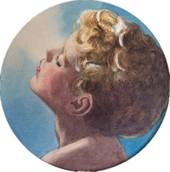 Studio della testa di un ragazzo dai capelli d'oro della Victorian School