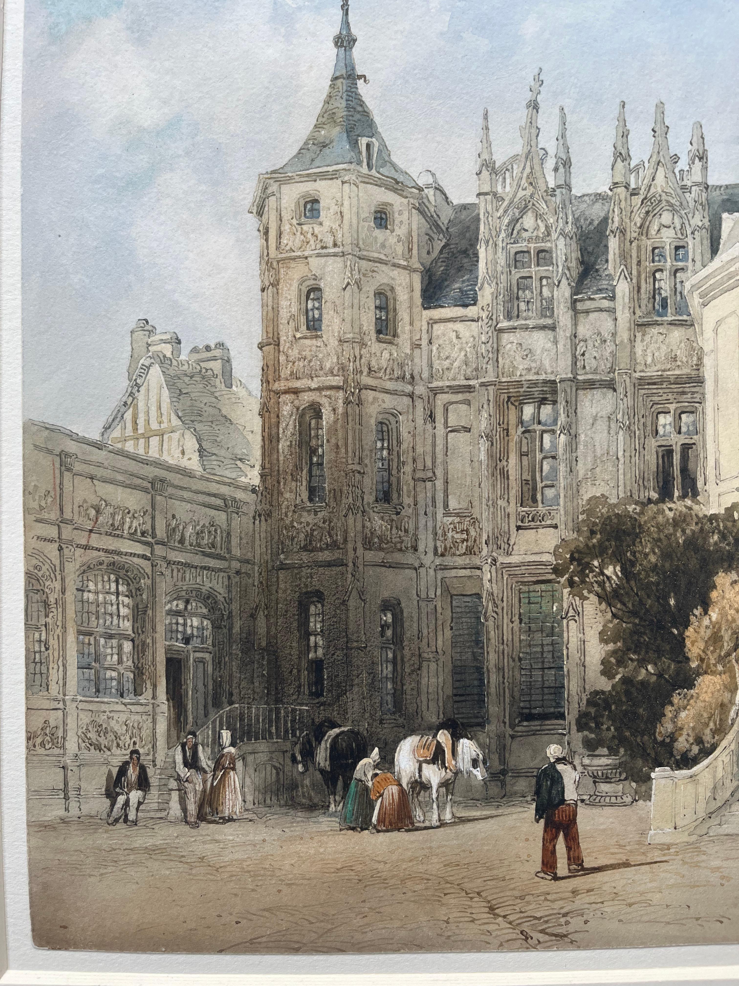 Cotman, Norwich School, Early English Watercolor of Rouen, France For Sale 5