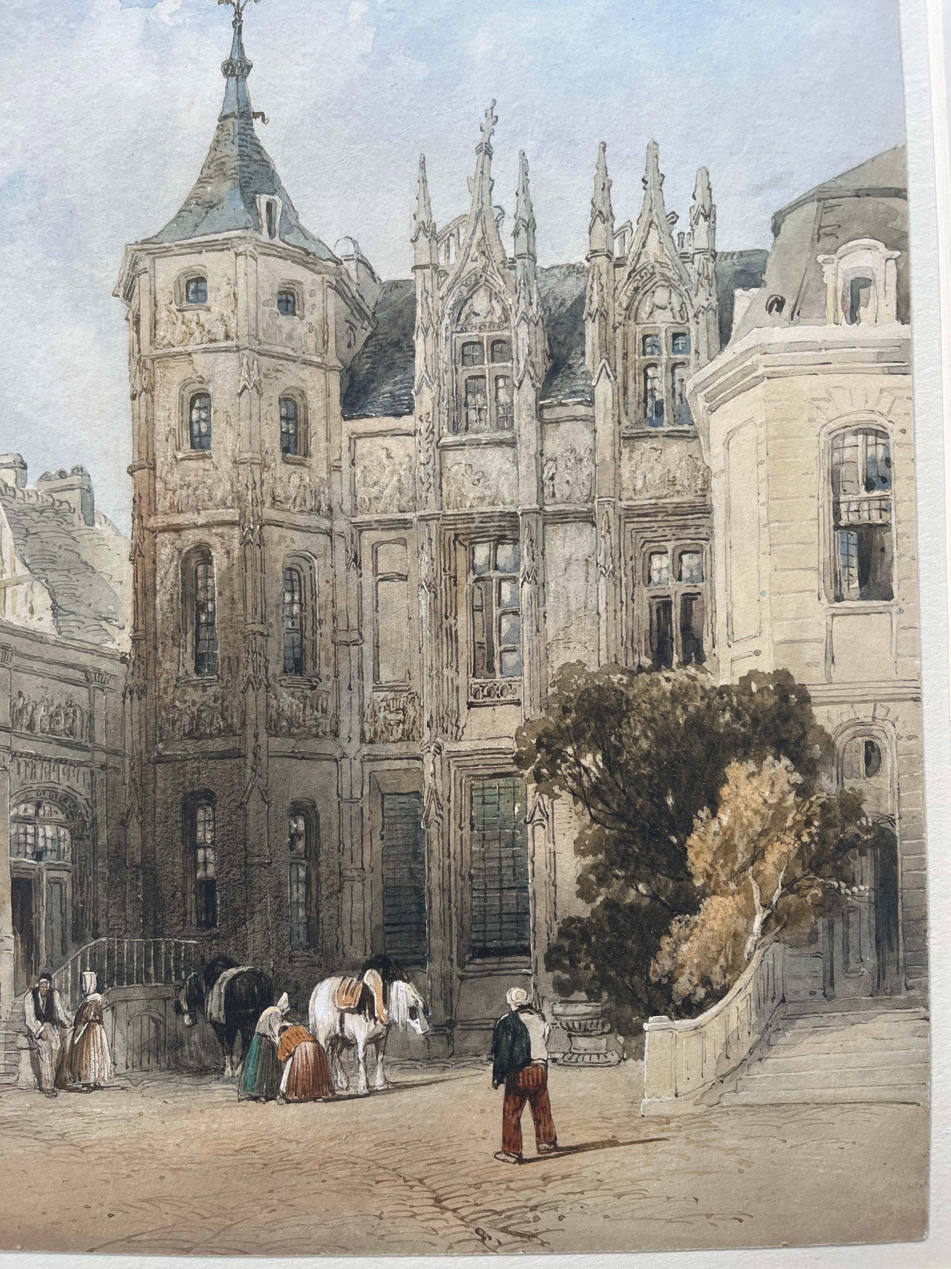 Cotman, Norwich School, Early English Watercolor of Rouen, France For Sale 7