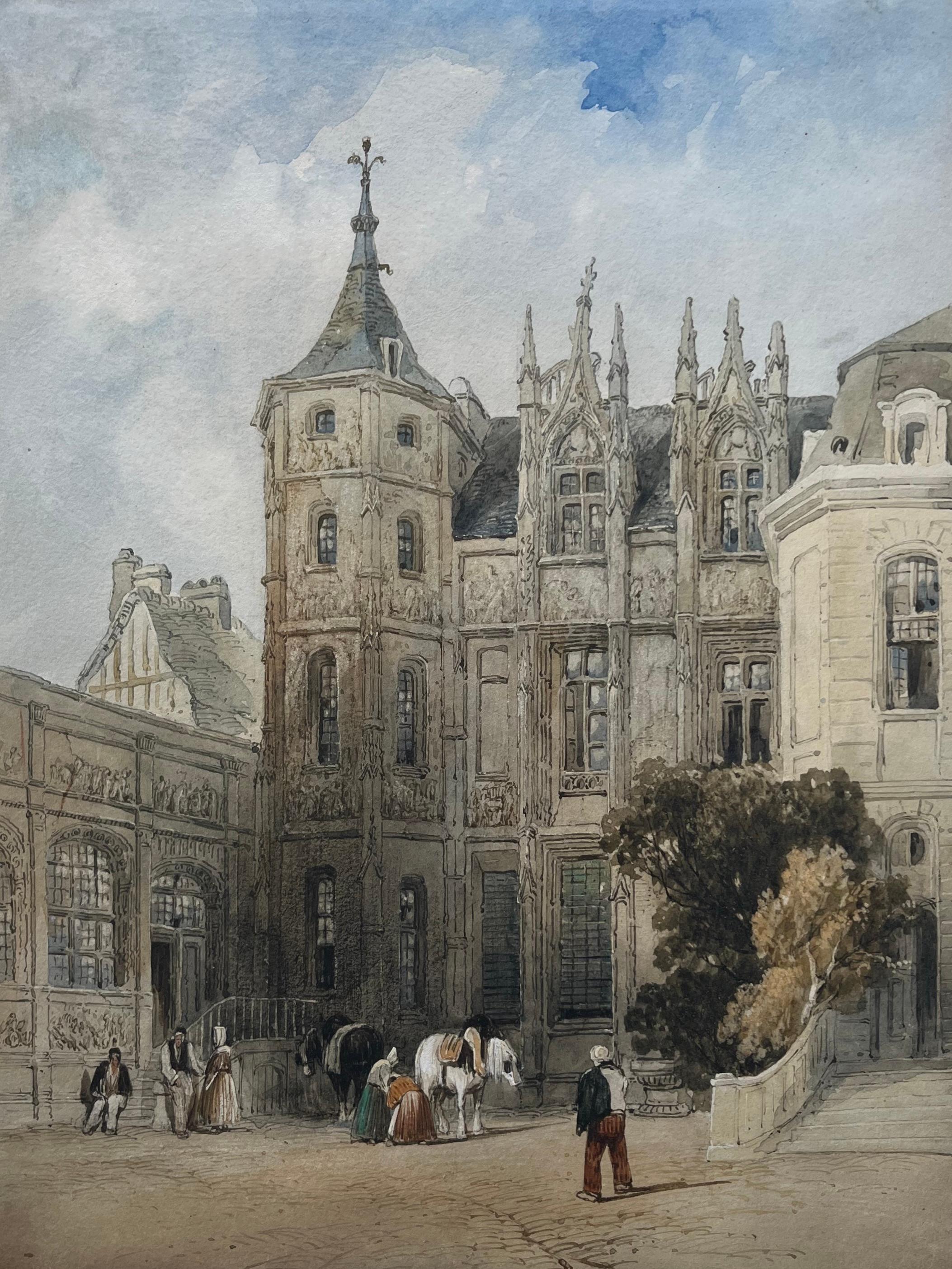 Cotman, Norwich School, Early English Watercolor of Rouen, France