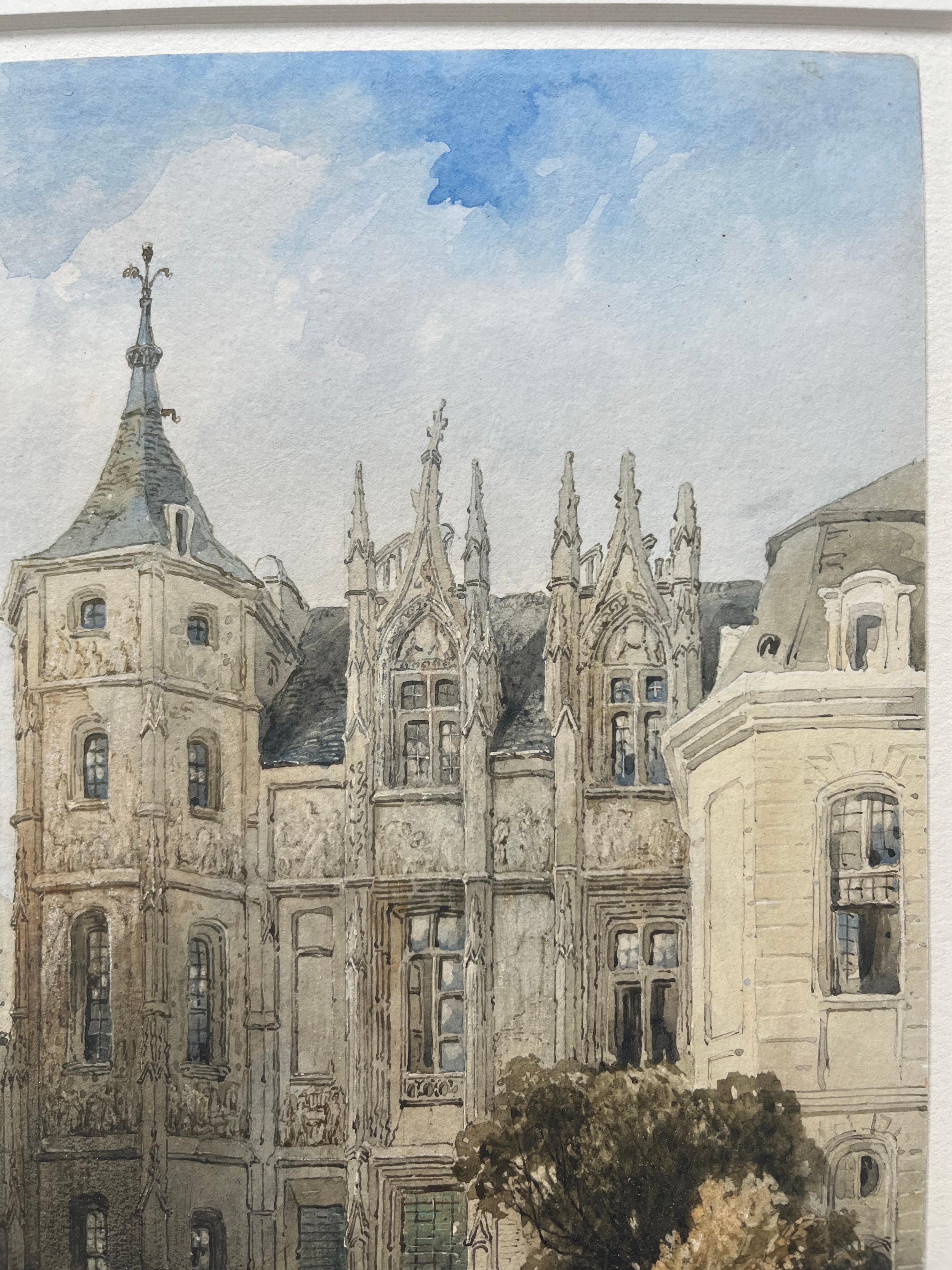 Cotman, Norwich School, Early English Watercolor of Rouen, France For Sale 2