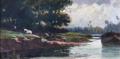 Luigi Riccardi, Italian 19th Century painter, River landscape