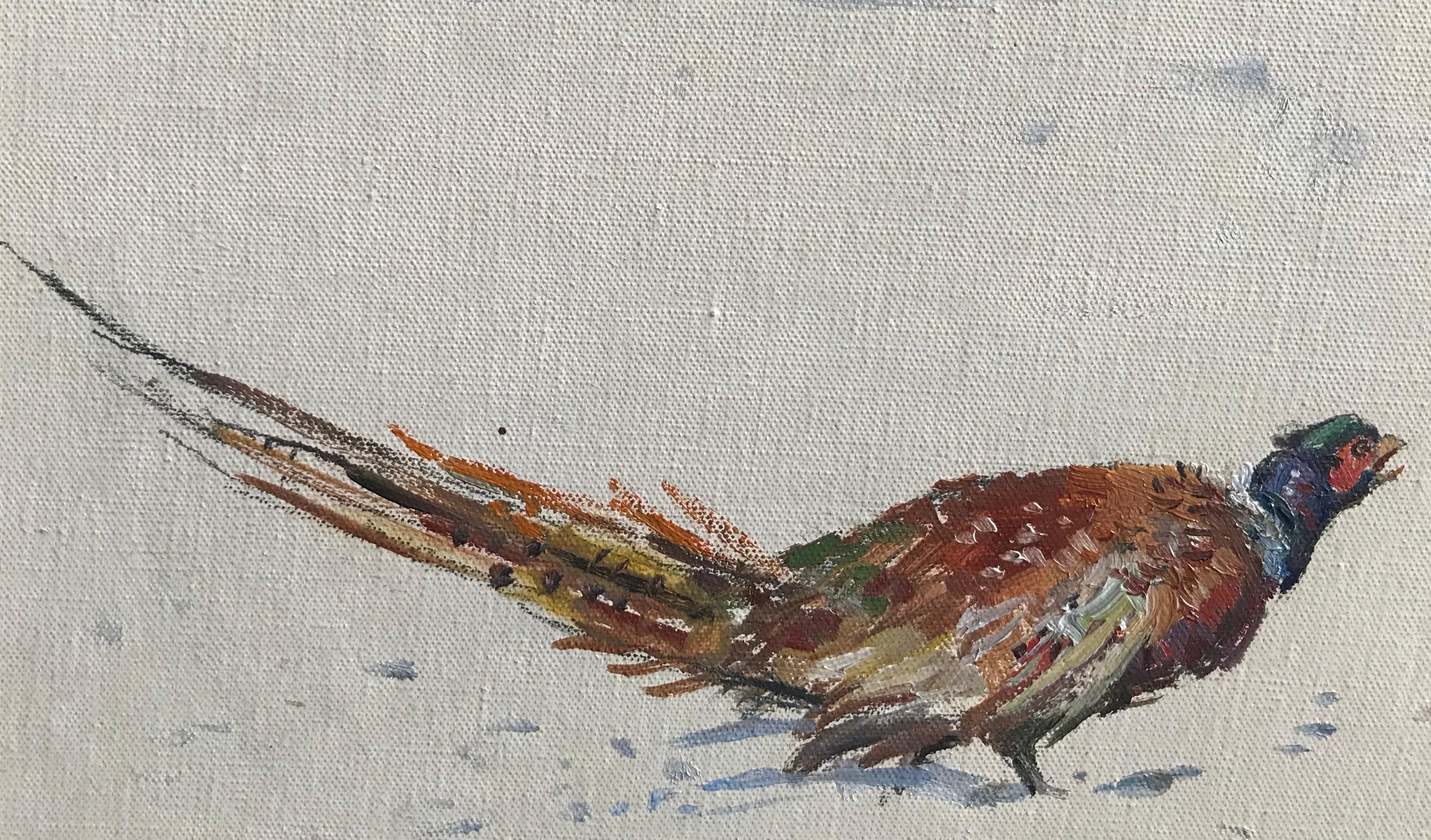 Brinkmanship, Pheasants in the snow, Sporting Art by Peter Biegel 3