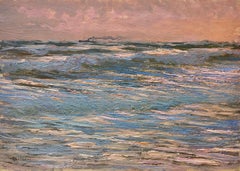 Giorgio Belloni, Italian Impressionist, plein air seascape on the Ligurian coast