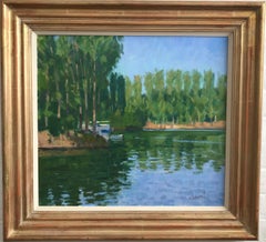 George Devlin, Impressionist view of Limetz on the Seine, near Giverny, France