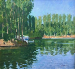 George Devlin, Impressionist view of Limetz on the Seine, near Giverny, France
