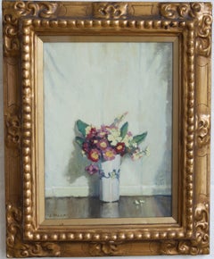 Lizzie Hogarth, Impressionist still life of flowers in a vase