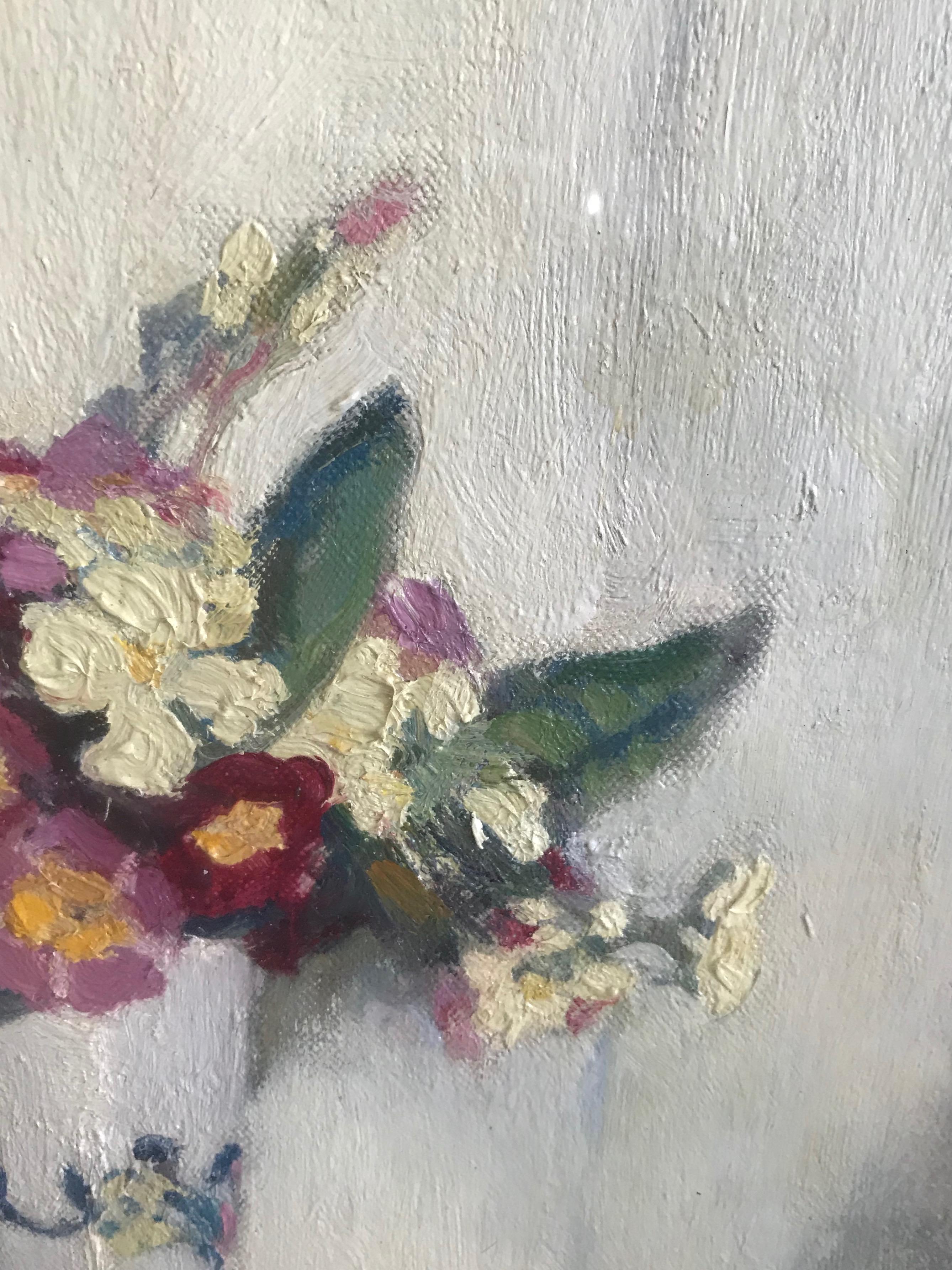 Lizzie Hogarth, Impressionist still life of flowers in a vase 3