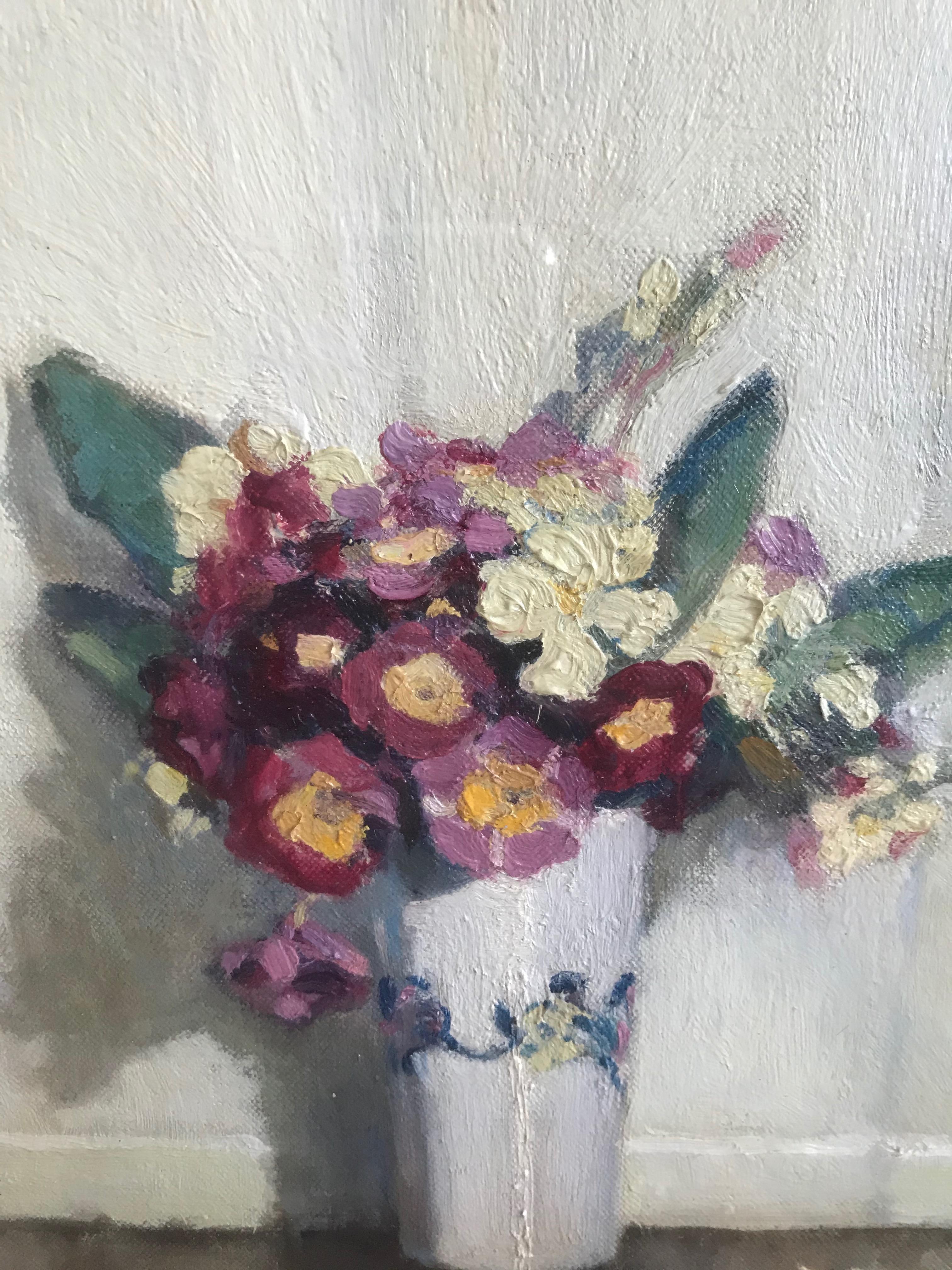Lizzie Hogarth, Impressionist still life of flowers in a vase 2