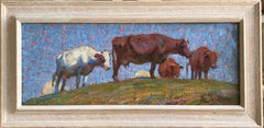 Anne Louise Falkner, British Impressionist, cattle on a hillside