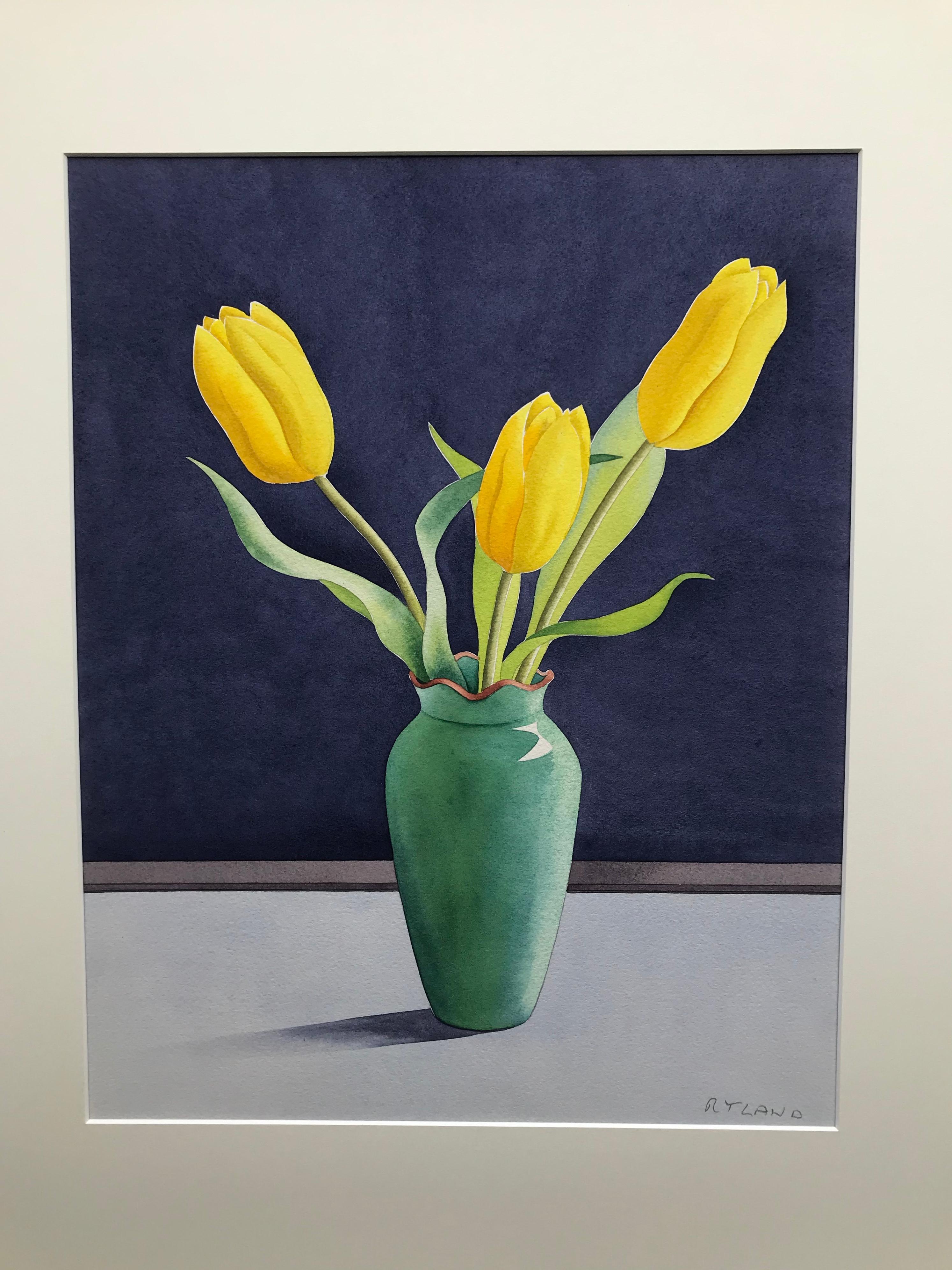 Christopher Ryland, Drei gelbe Tulpen, Stillleben, zeitgenössischer Künstler im Angebot 1