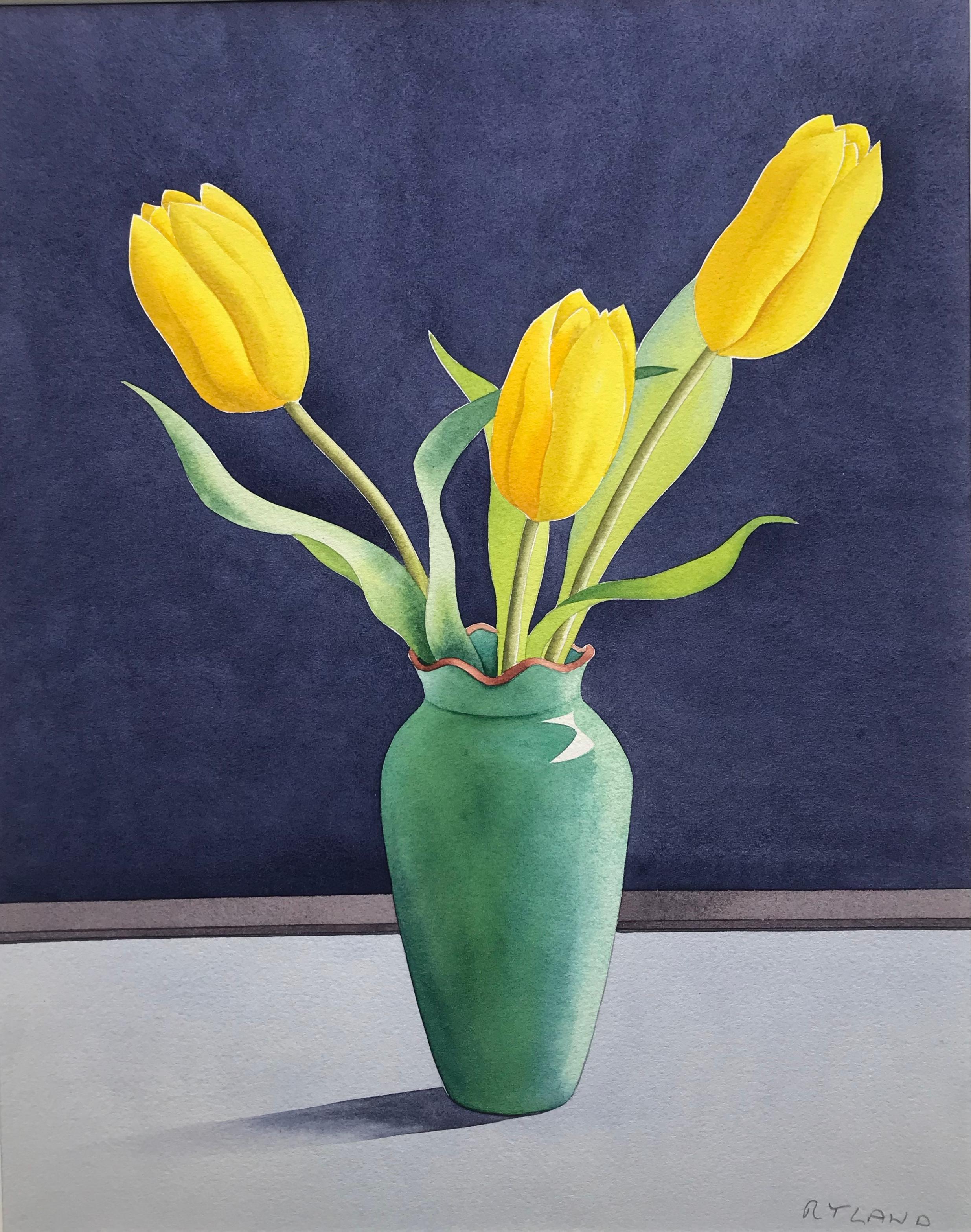 Christopher Ryland, Drei gelbe Tulpen, Stillleben, zeitgenössischer Künstler im Angebot 2