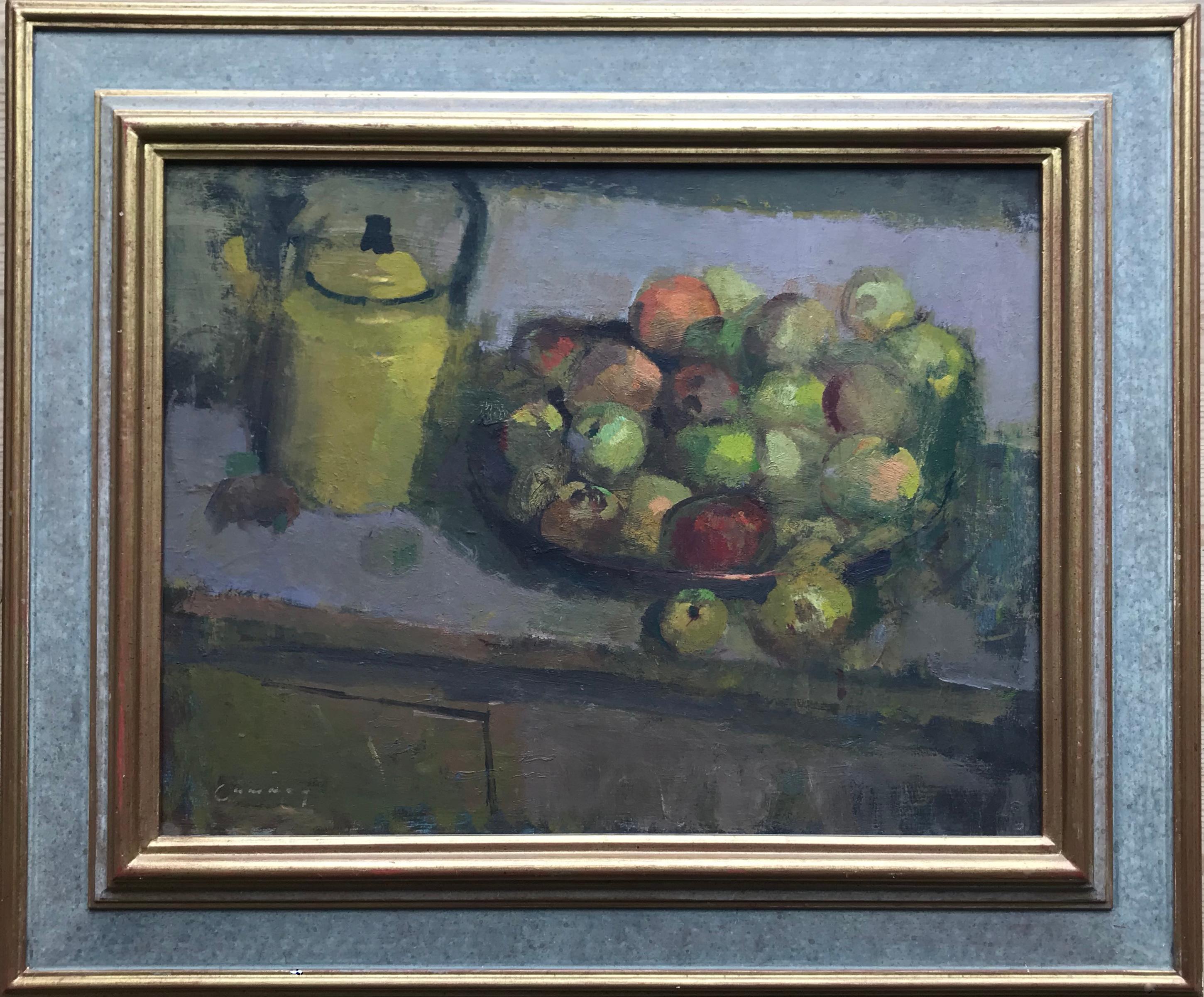 Frederick Cuming, Modern British Naturaleza muerta impresionista de fruta sobre una mesa - Painting de Fred Cuming