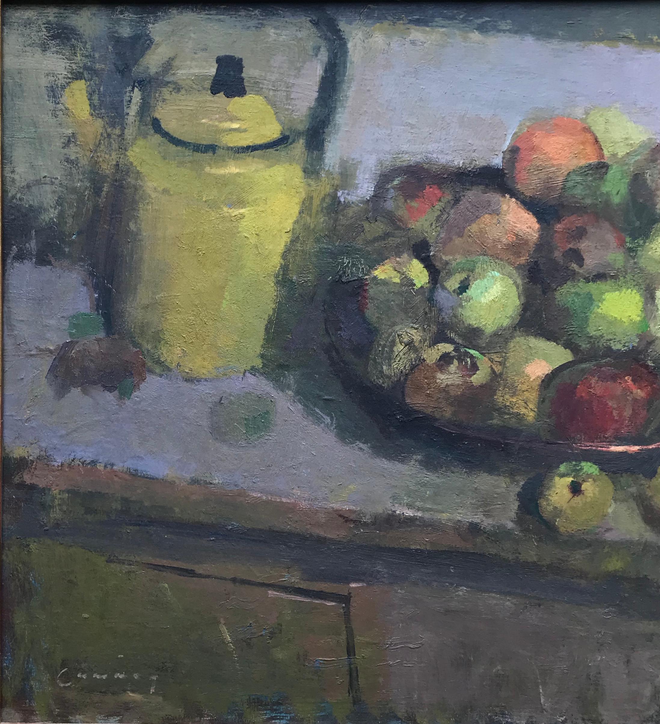 Frederick Cuming, Modern British Naturaleza muerta impresionista de fruta sobre una mesa - Painting Contemporáneo de Fred Cuming