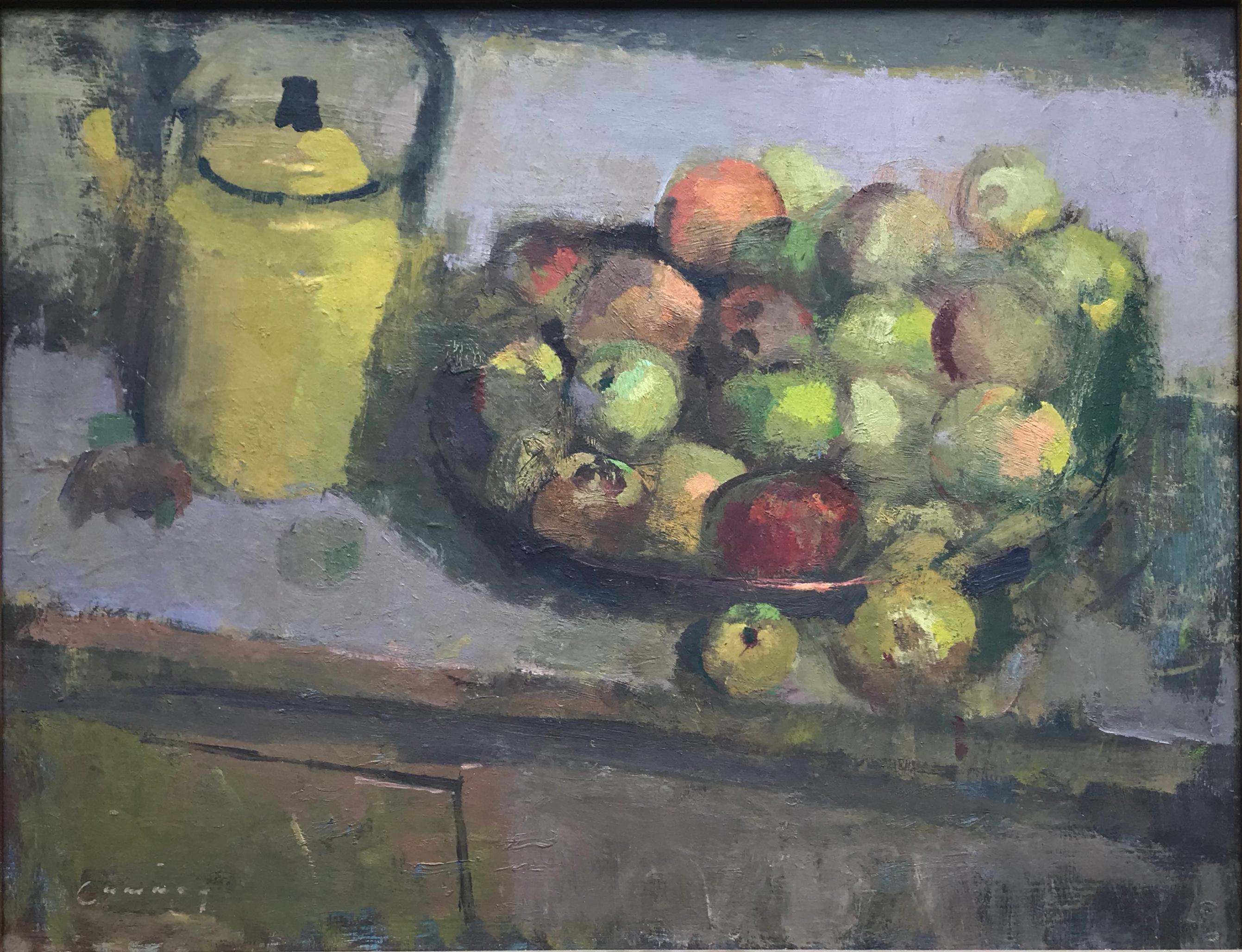 Frederick Cuming, Modern Modern British Impressionist still life of fruit on a table (Nature morte de fruits sur une table)