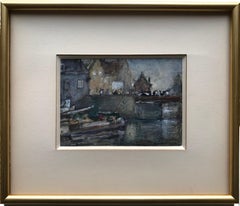 Hans Herrmann, Impressionist Harbour scene, Delfshaven Rotterdam, German painter