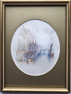 After JMW Turner, Pisa, Italy, watercolor vignette, 19th Century