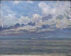 Giorgio Belloni, Italian Impressionist, plein air seascape, Ligurian coast