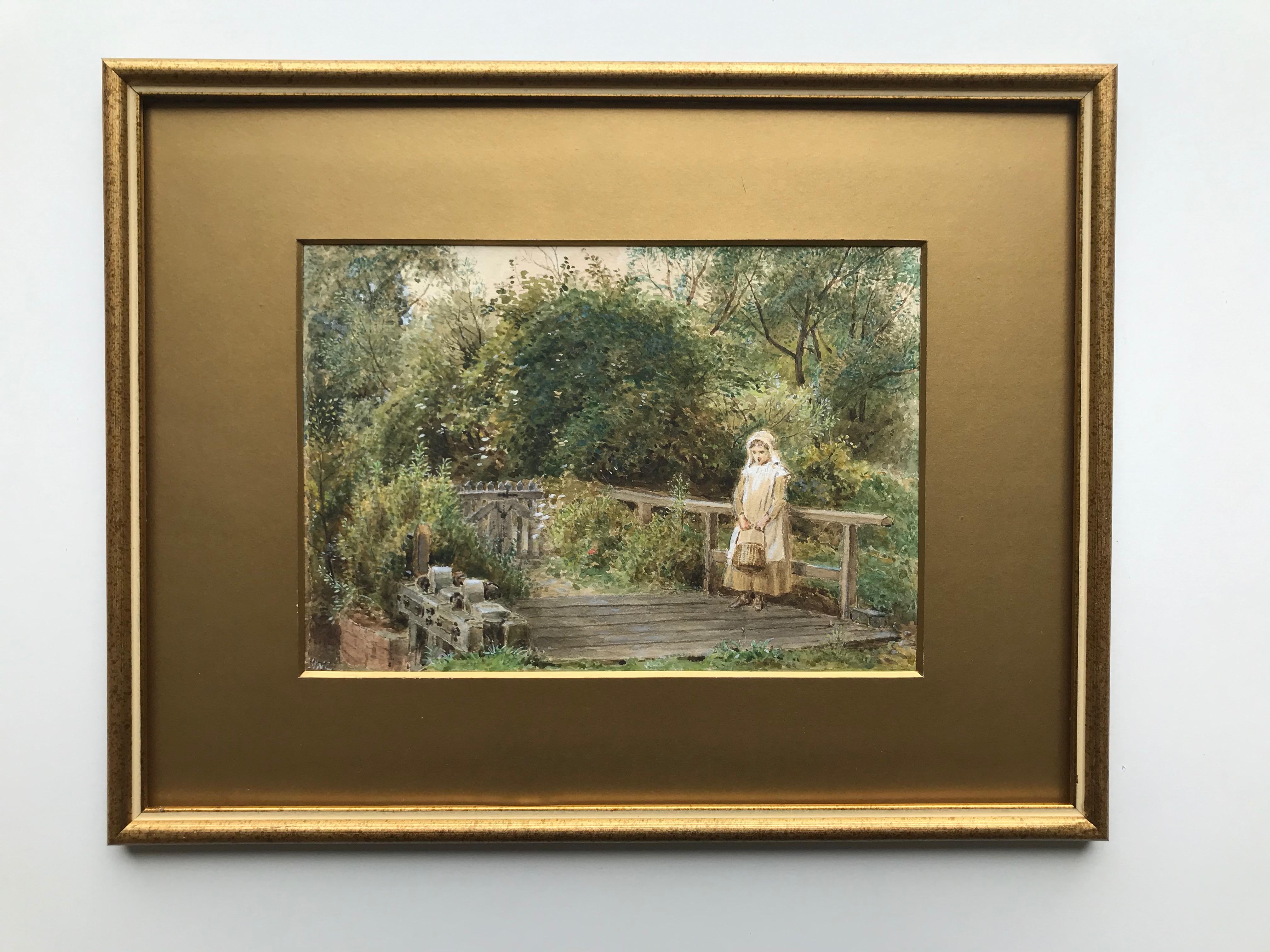 a sehring painting girl with flowers