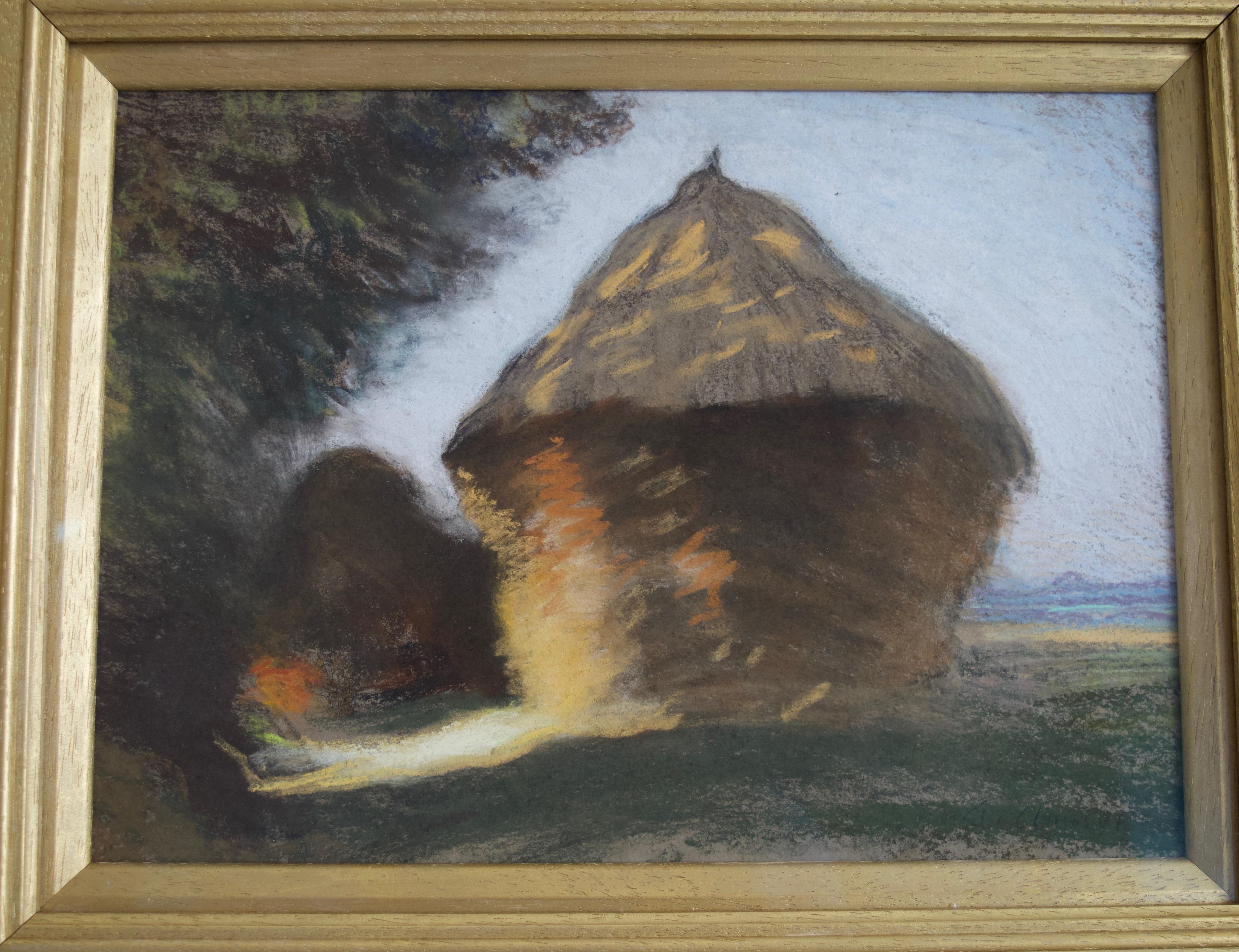 An instantly captivating image by one of the great masters of British Impressionism. The hayrick or haystack is one of the foremost icons of 19th century plein air painting: a subject so beloved by Monet and the Impressionists.

Sir George Clausen