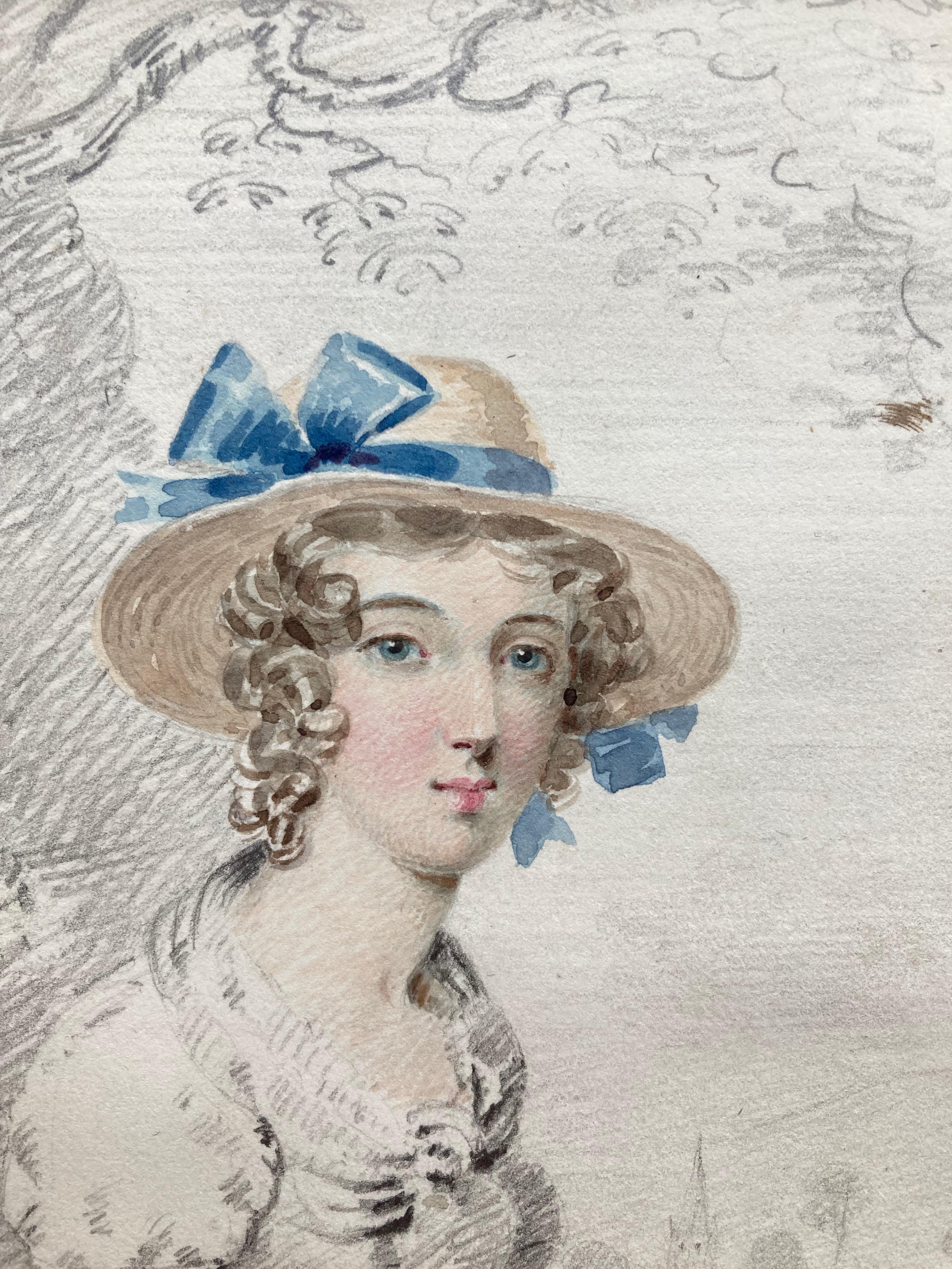 Follower von Francis Wheatley, Porträt einer jungen Jungfrau mit Blumen aus dem 19. Jahrhundert im Angebot 3