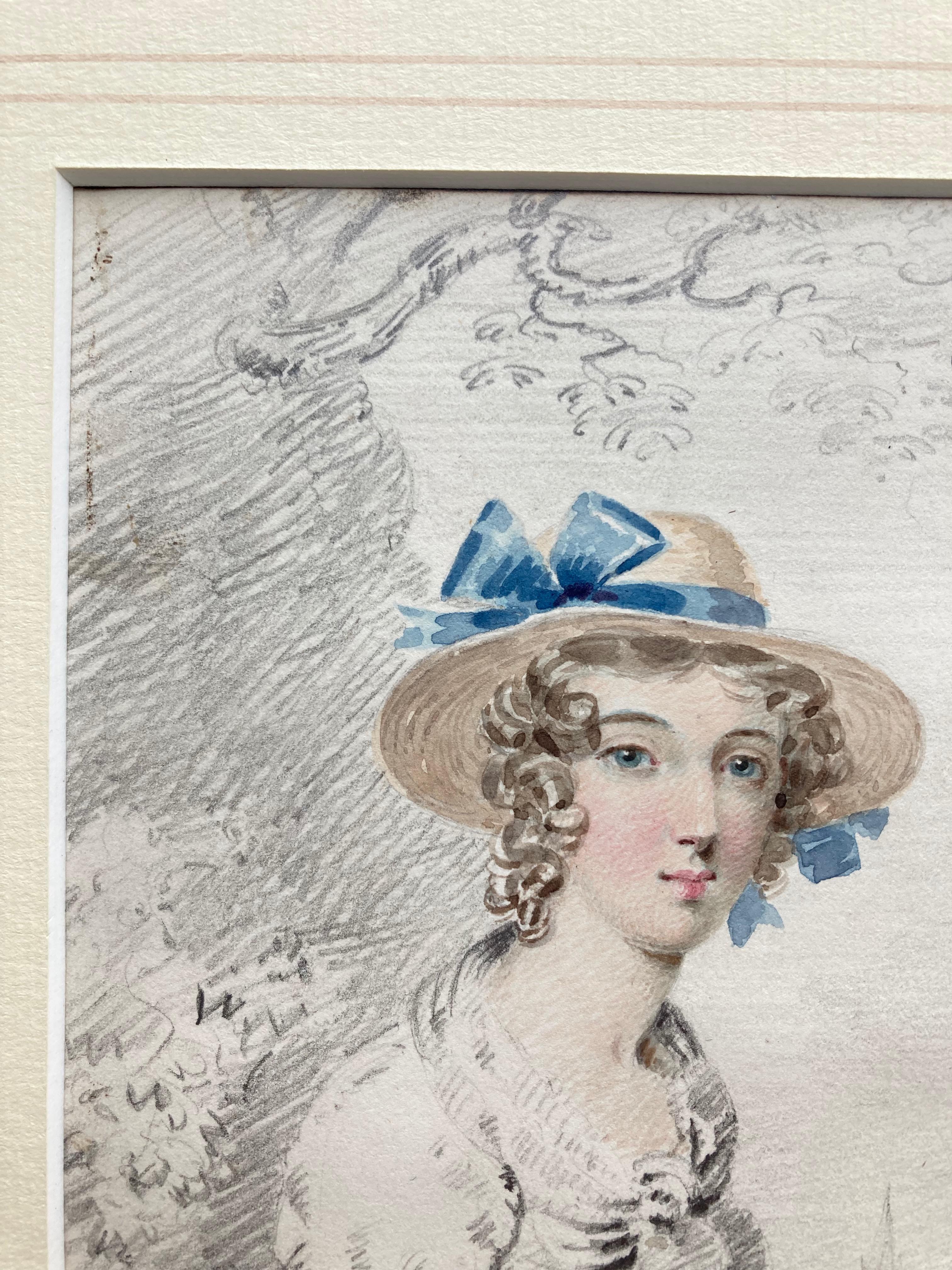 Follower von Francis Wheatley, Porträt einer jungen Jungfrau mit Blumen aus dem 19. Jahrhundert im Angebot 4
