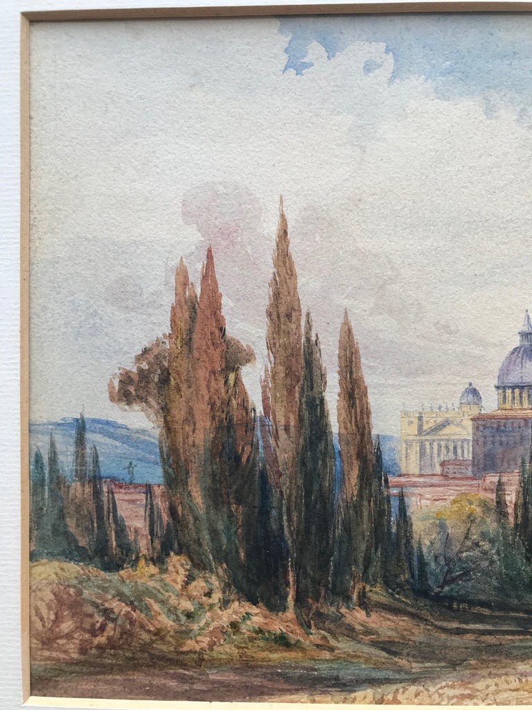 A Grand Tour view of  St Peter's Rome, Roman Campagna, Italy - English School Art by Thomas Hartley Cromek
