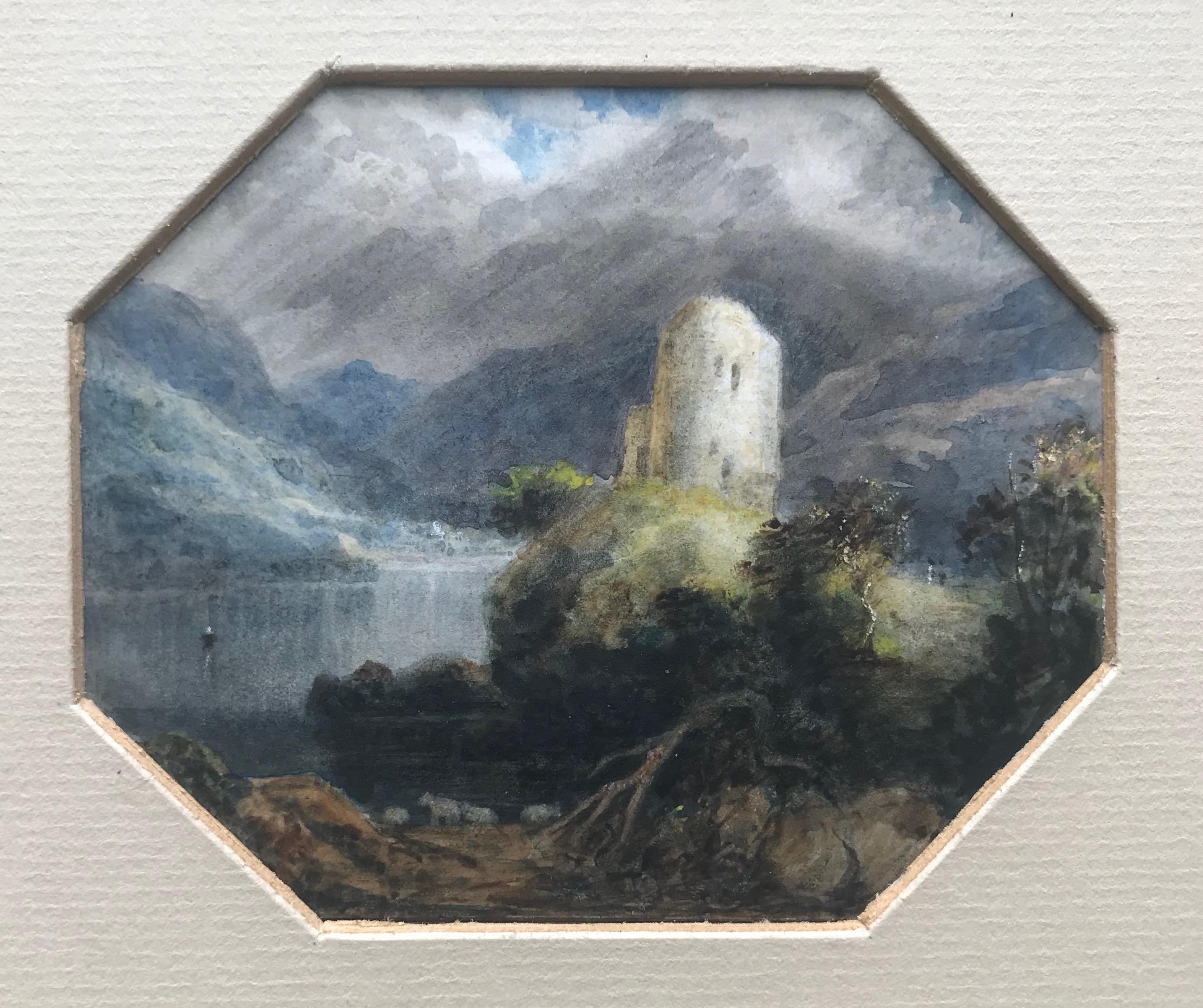 (Circle of) Joseph Mallord William Turner Landscape Art - 19th Century Romantic watercolor, Follower of JMW Turner, The castle on the loch