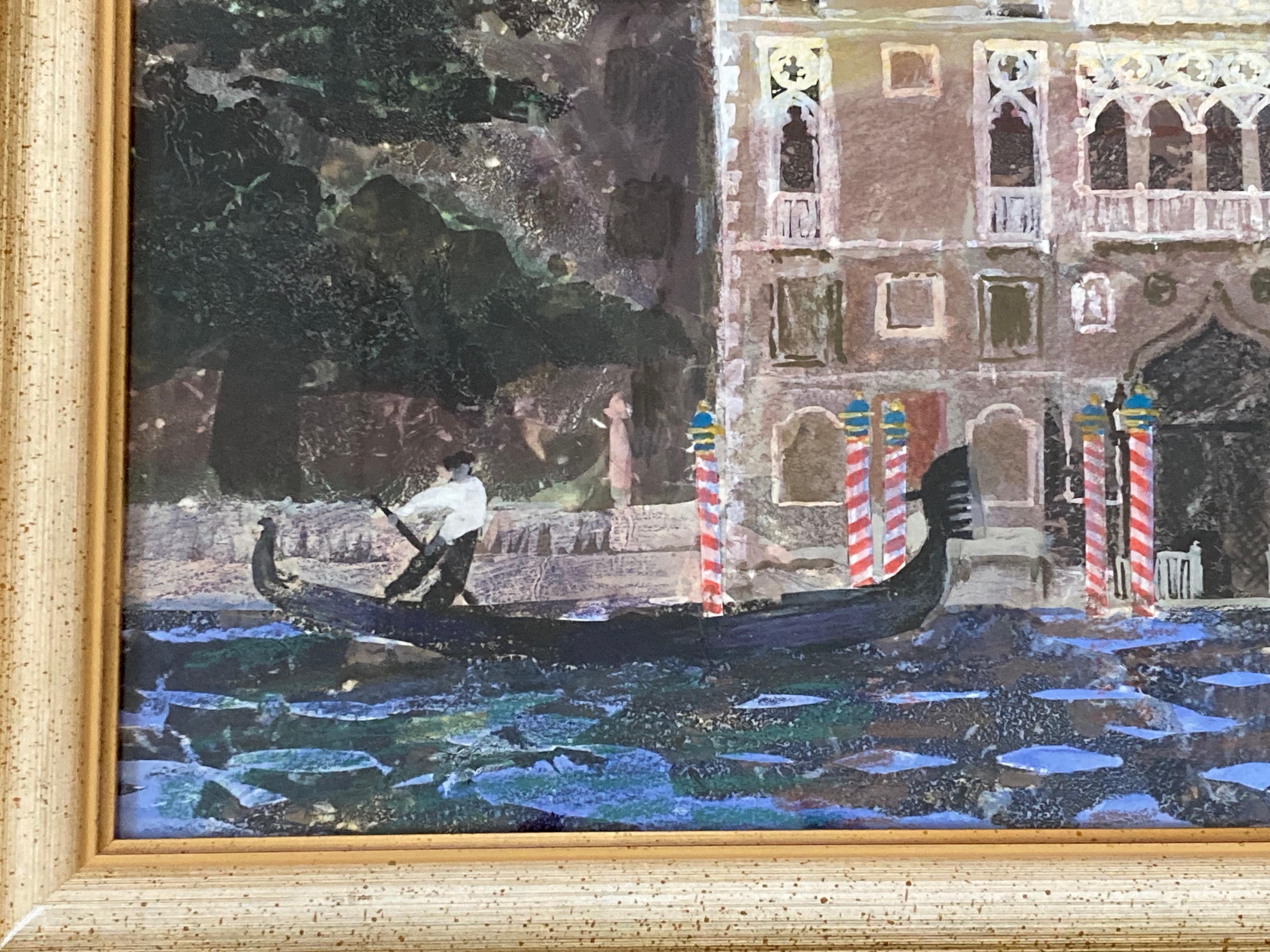 Glyn Morgan (1926 - 2015)
The Cavalli Franchetti Palace, Venice
Signed and dated (19)99
Watercolour, gouache and collage
12 x 17 inches 
16 x 21 including the frame

Glyn Morgan studied firstly at Cardiff School of Art 1942-1944 under Ceri Richards.