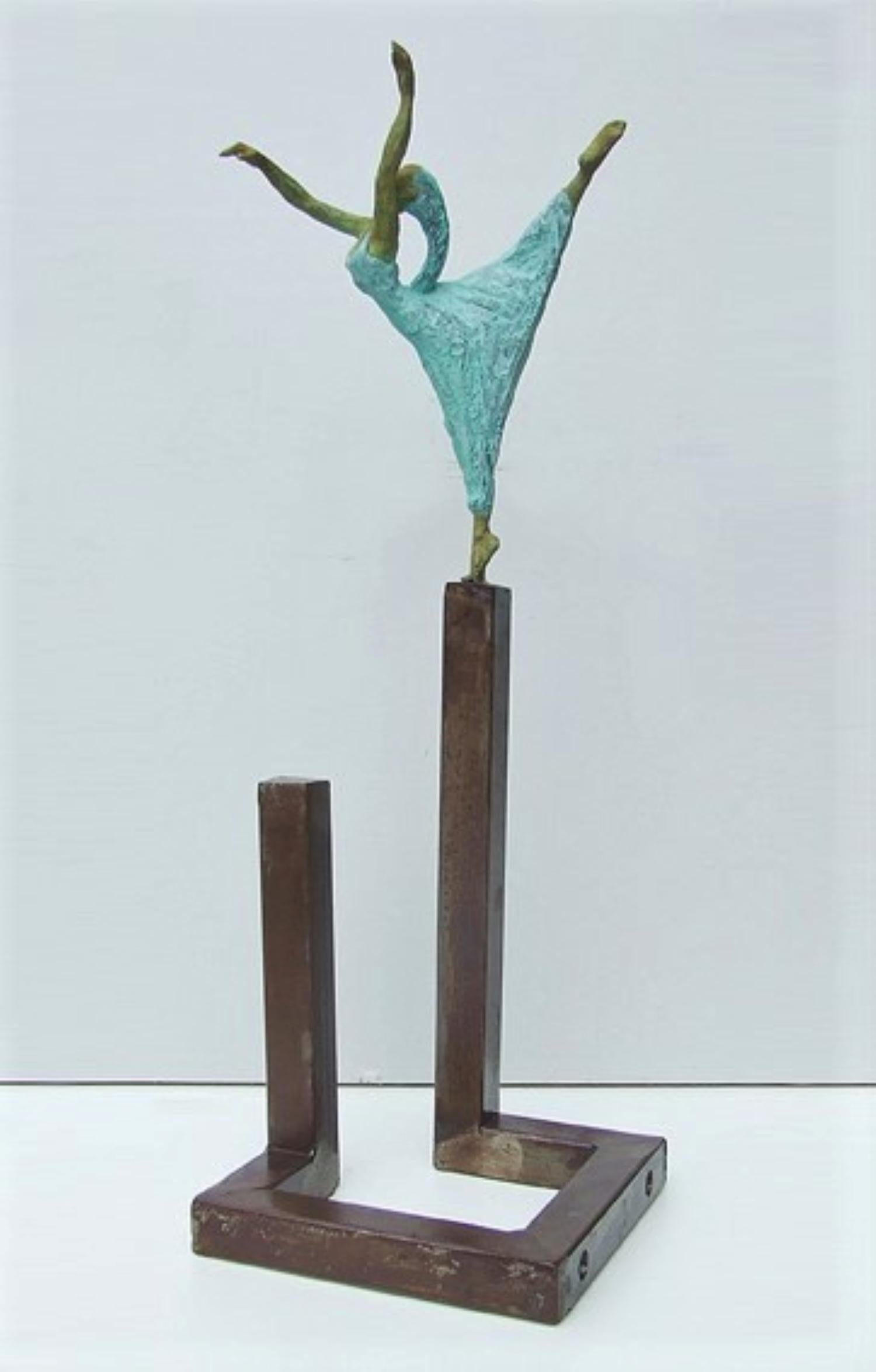 Joan Artigas Planas Figurative Sculpture - "Alicia Graf" contemporary bronze table, mural sculpture figurative dancing 