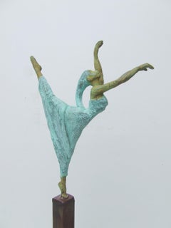 "Alicia Graf" contemporary bronze table, mural sculpture figurative dancing