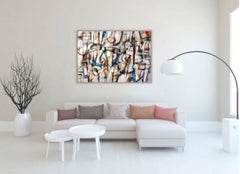 "Récital" Contemporain Abstrait Média Mixte sur Toile Peinture Italienne Musique