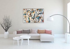 "Organum" Contemporary Abstract Mixed Media on Canvas Italian Painting Music