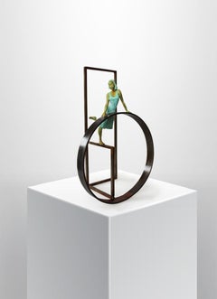 "Cuba Salsa II" contemporary bronze table, mural sculpture figurative dancing