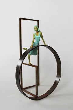 "Cuba Salsa II" contemporary bronze table, mural sculpture figurative dancing