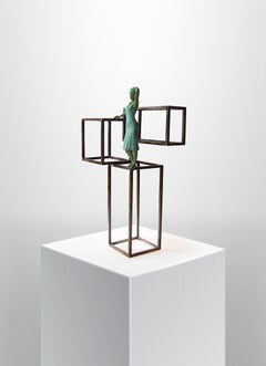 "Cuba Rumba" contemporary bronze table, mural sculpture figurative Cuba dancing