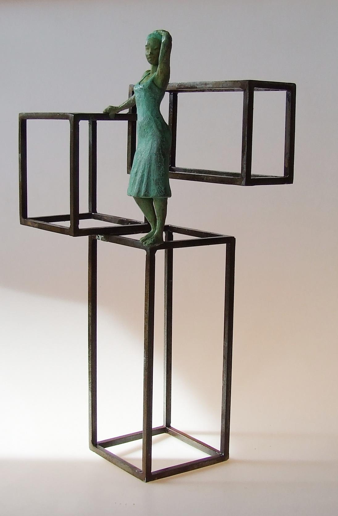 Joan Artigas Planas Figurative Sculpture - "Cuba Rumba" contemporary bronze table, mural sculpture figurative Cuba dancing