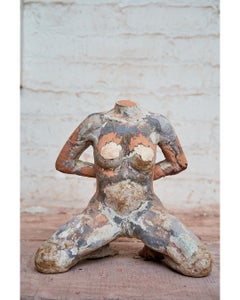 "La Grande Chaumiere" Nude Figurative Sculpture, Beige, Grey, White