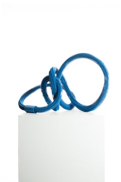 Blue, Powder Coating, Wire, Steel, Abstract, Contemporary, Modern, Sculpture